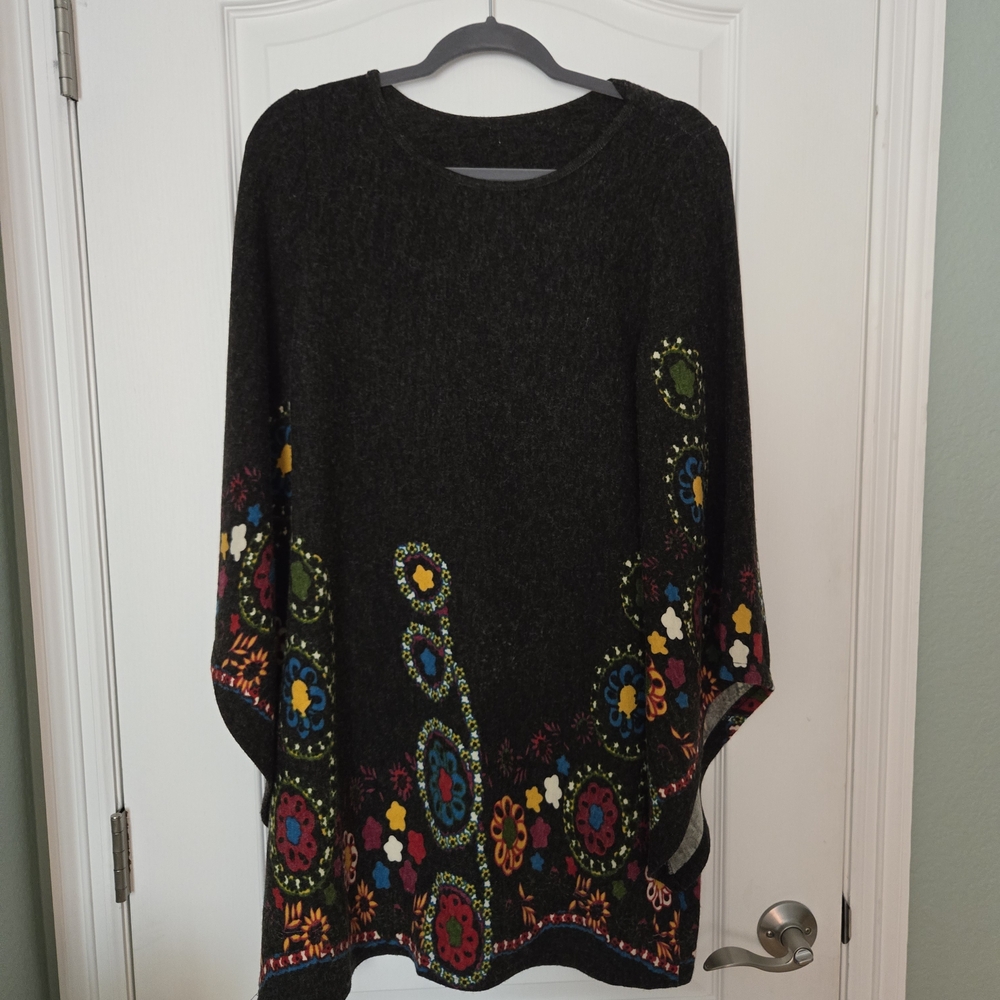 Fun Dark Grey Floral Dress